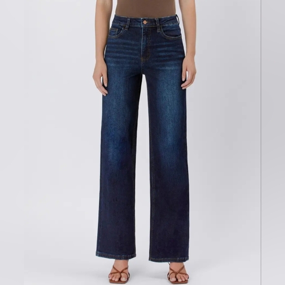 90'S VINTAGE SUPER HIGH RISE LOOSE JEANS Dark wash - Picture 3 of 7